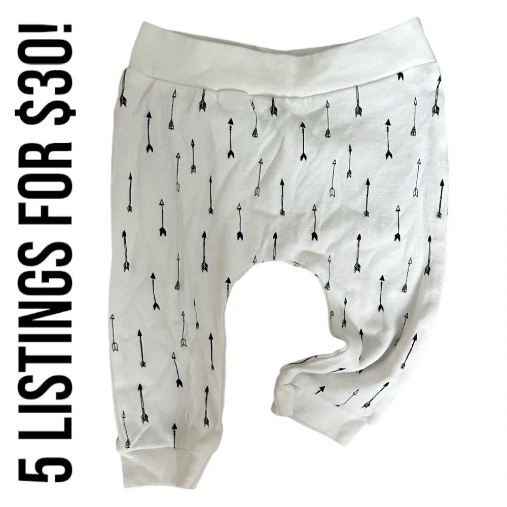 Rae Dunn 6-9m Baby Boy Arrows Joggers Pants EUC